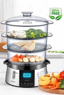 GoldMaster Cookfit Dijital Ekranlı 120 Dakika Zaman Ayarlı 10 Litre Dijital Buharlı Pişirici GM-7269