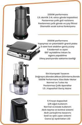 GoldMaster Platinium Antrasit Avantajlı Elektronik Evlilik Paketi Elektrikli Mutfak Çeyiz Seti BY5714AN